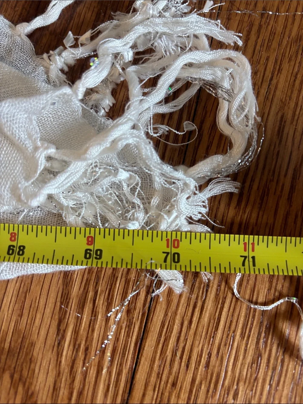 Banana Republic Cream Metallic-Thread Fringe Scarf